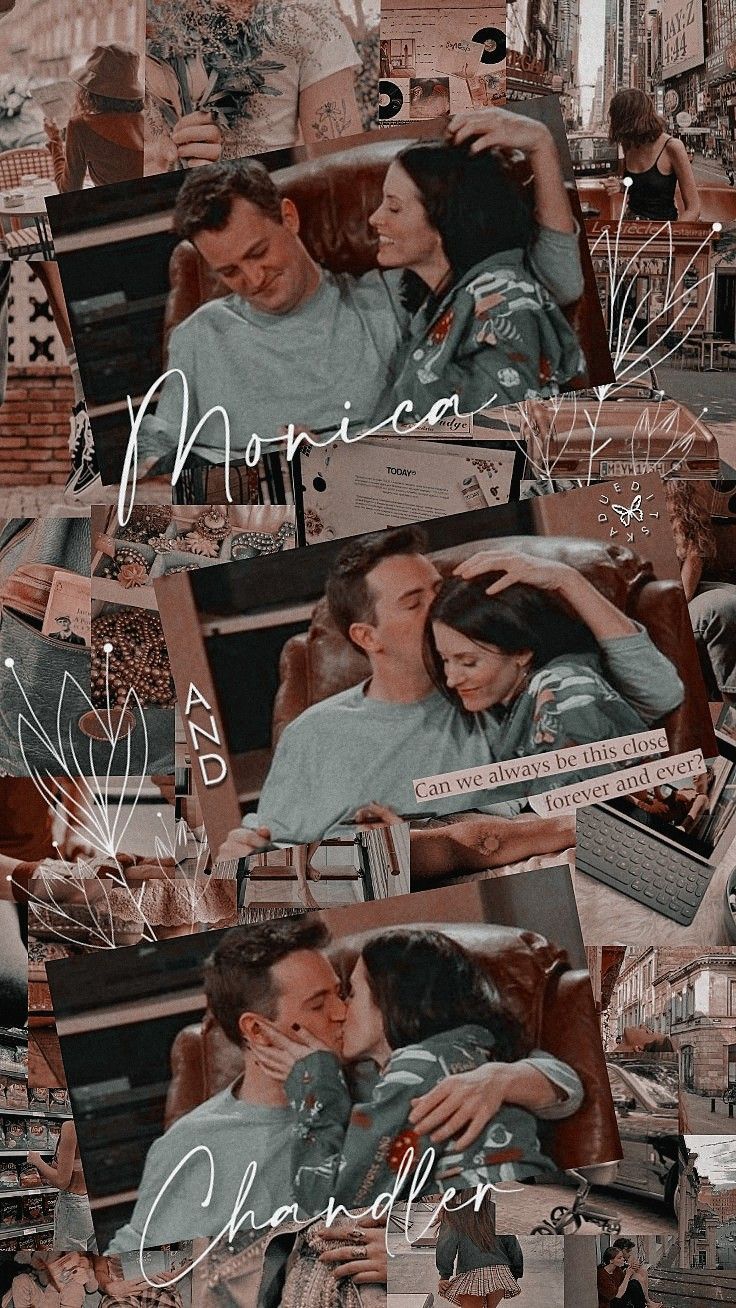 736x1308 ೃํ໋꙽⃟✿ꦿ໋᳟۫Lockscreen Wallpaper • Monica Geller e Chandler Bing (Mondler). Friends scenes, Friends poster, Friends tv