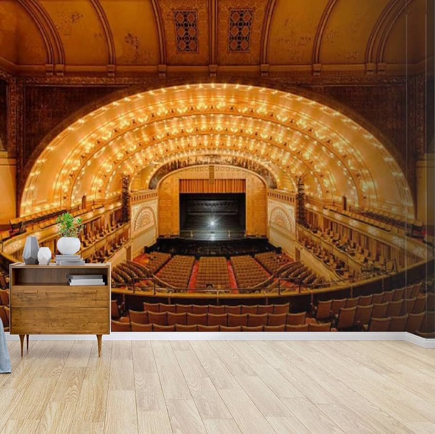 894x893 Kanworse Auditorium Theatre Canvas Wallpaper Print Self Adhesive Peel & Stick Wallpaper Wall Mural Wall Decal Wall Sticker Poster Home Decor for Living Room : Tools & Home Improvement