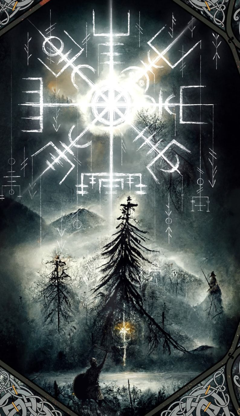 794x1371 The Viking Compass Knotwork Vegvisir Norse Mythology. Viking wallpaper, Viking art, Vikings