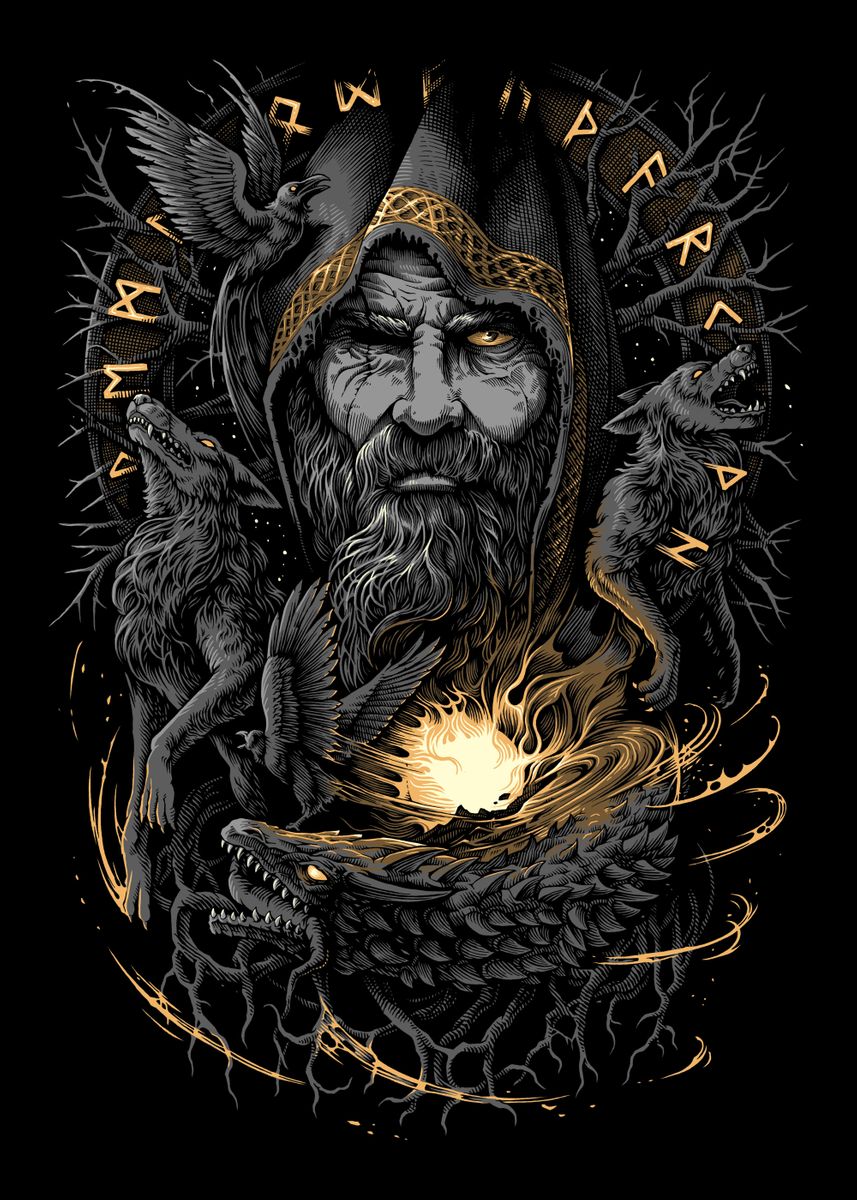 857x1200 Odin Viking Mythology' Poster by Richard Åkers