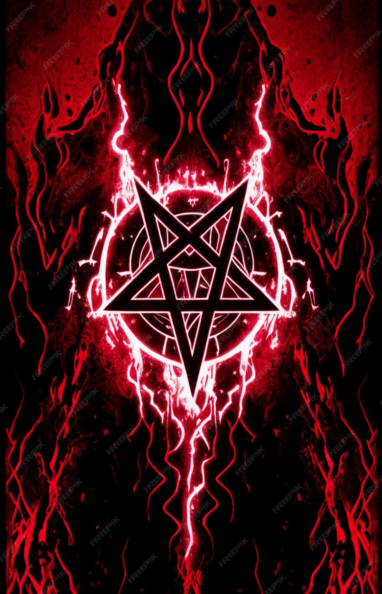 1286x2000 Premium Photo. A poster with a devil's symbol on it