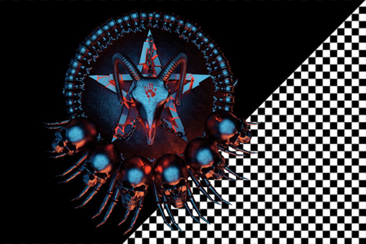 1200x800 Devil Sign With Goat Skull, Stock Video