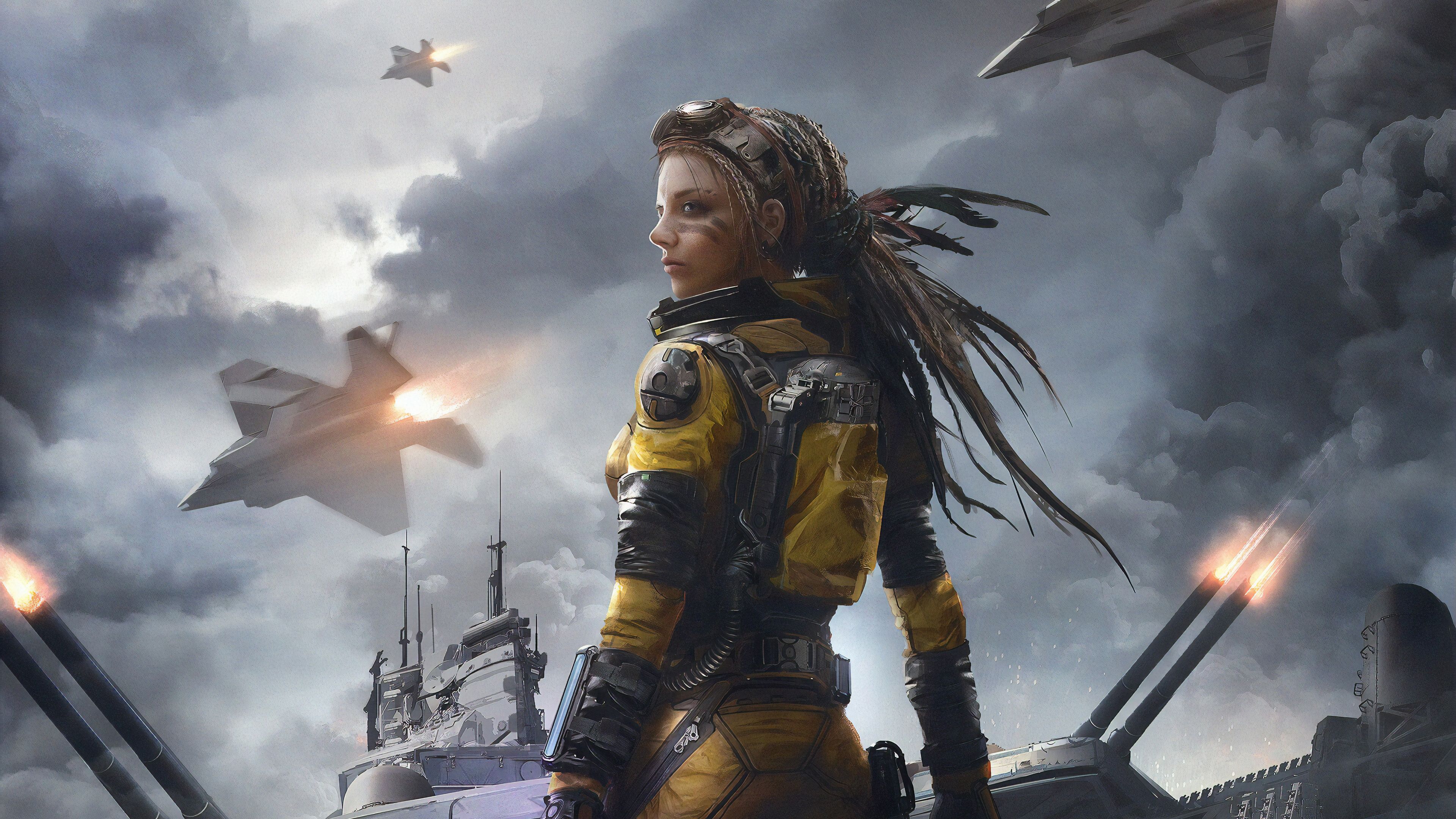 3840x2160 Sci Fi Women Warrior 4k Ultra HD Wallpaper by Juan Pablo Roldan