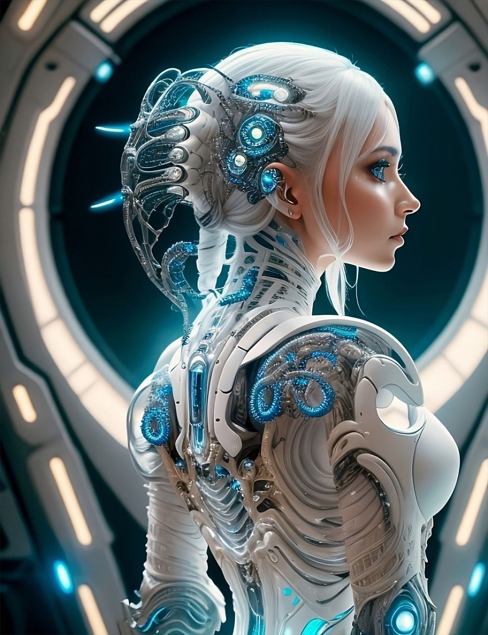 985x1280 Download Ai Sci Fi Woman Royalty Free Stock Illustration Image