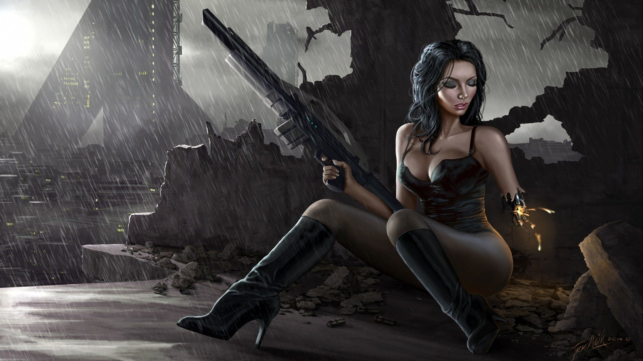 2560x1440 Sci Fi Women Warrior Woman Girl Girls Futuristic Artwork Wallpaperx1440