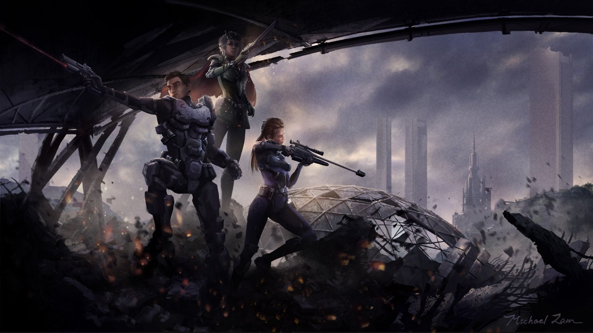 1920x1080 Women Warrior Scifi, HD Artist, 4k Wallpaper, Image, Background, Photo and Picture