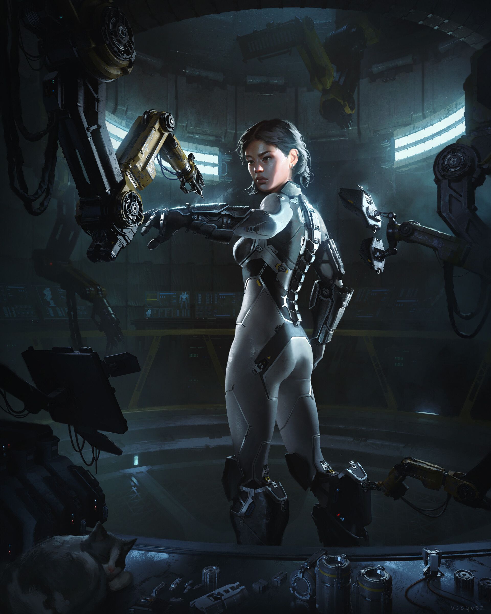 1920x2400 Cristian Alberto Vasquez, science fiction women, science fiction, digital art, artwork, cyborgx2400 Wallpaper