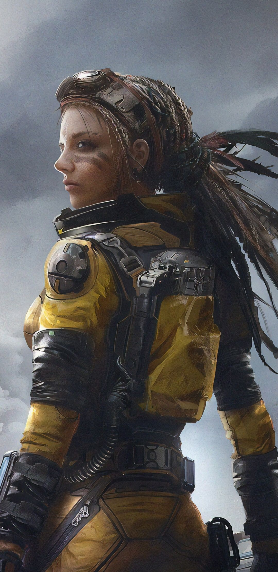 1080x2220 Wallpaper / Sci Fi Women Warrior, Woman Warrior, Dreadlocks, 1080x2220 Phone Wallpaper