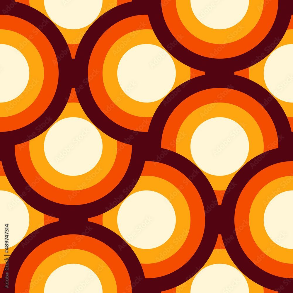 1000x1000 70s retro style seamless pattern