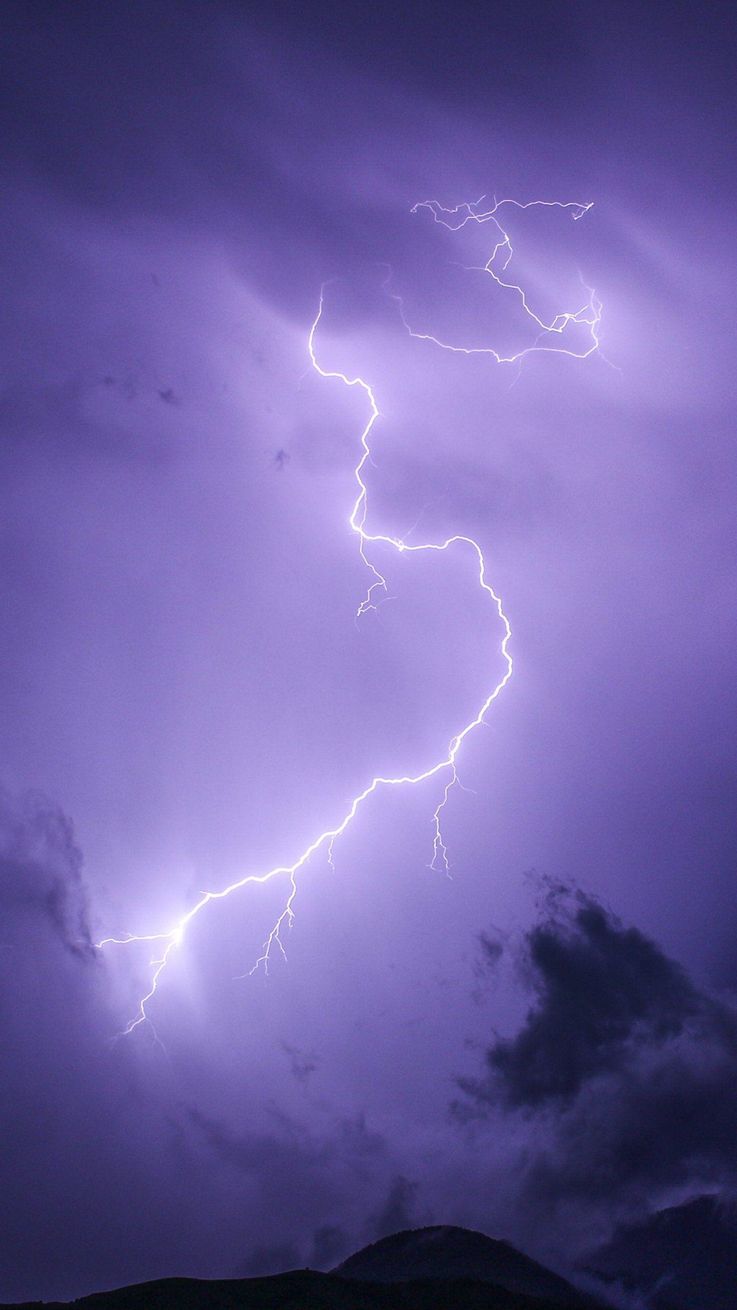 1440x2560 Purple Lightning Wallpaper, Android & Desktop Background