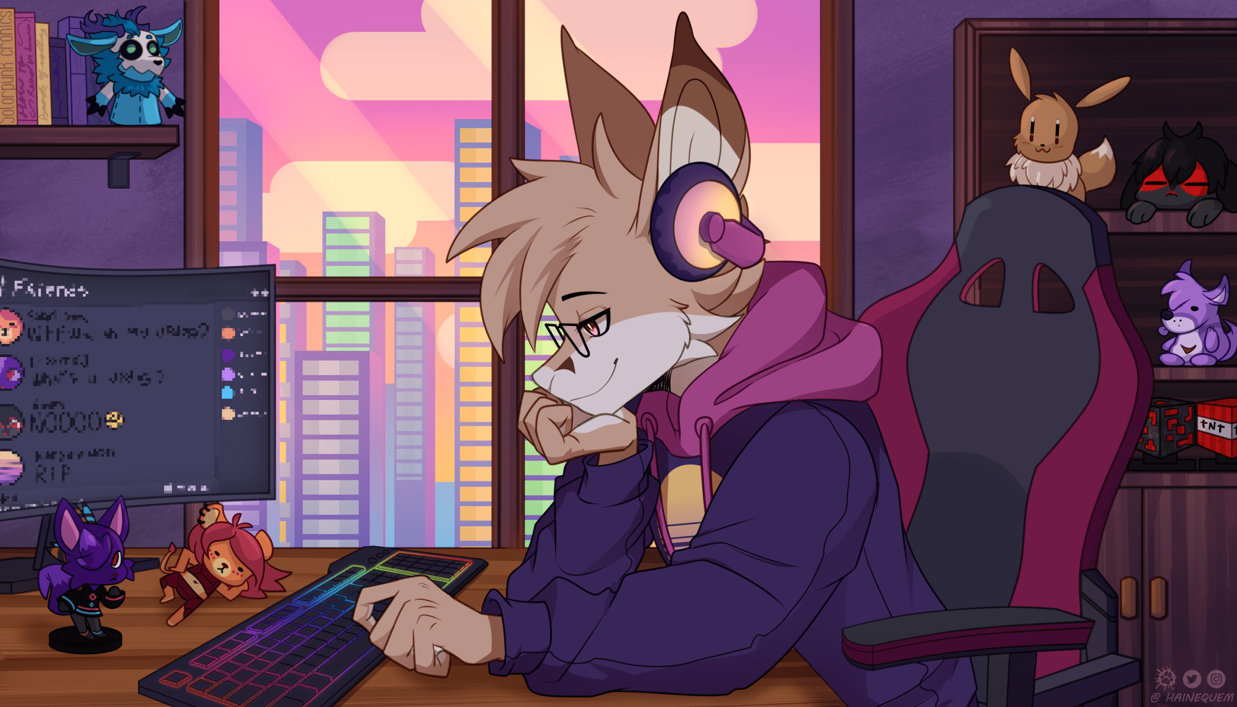 2540x1451 Lofi Girl Parody Commission by Hainequem - Fur Affinity [dot] net