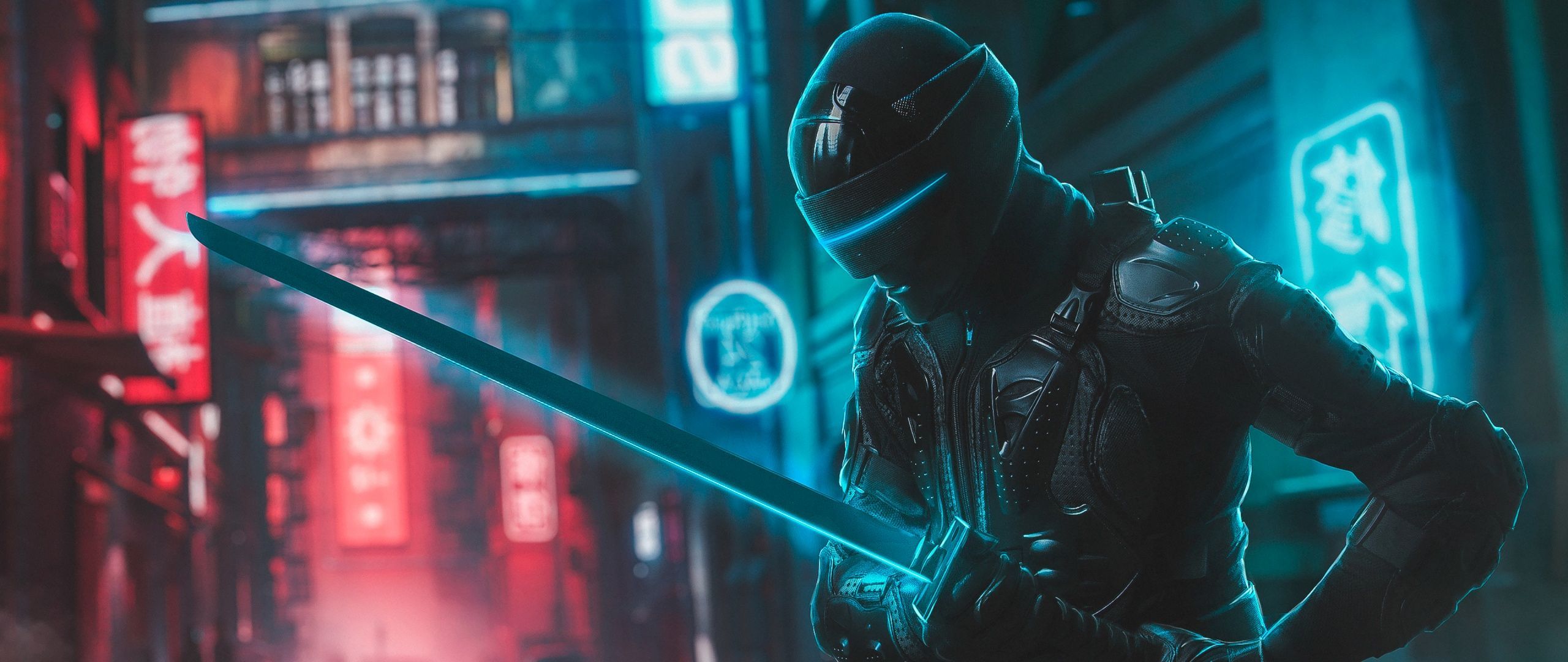 2560x1080 Snake Eyes Wallpaper 4K, Katana, Ninja, Neon