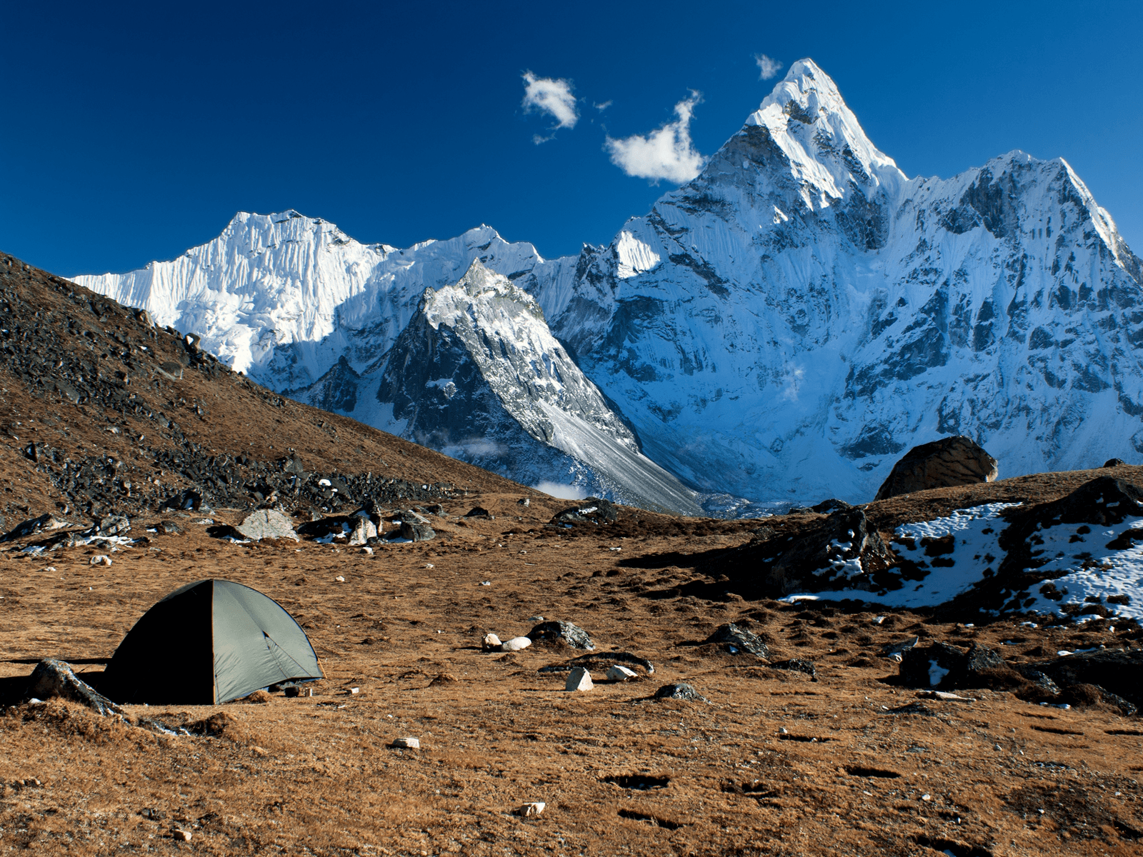 1600x1200 Winter Mountain Camping