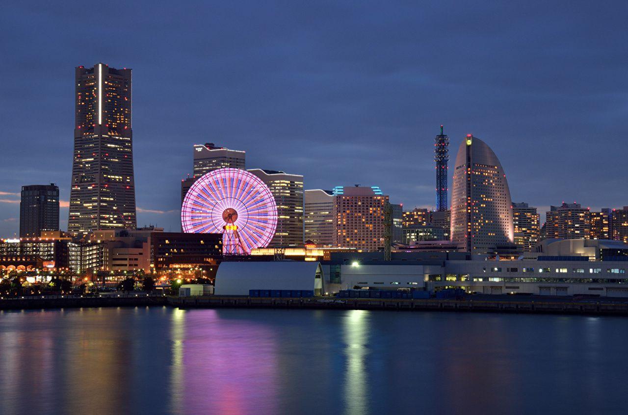 1280x847 Photos Japan Yokohama Ferris wheel Cities Houses