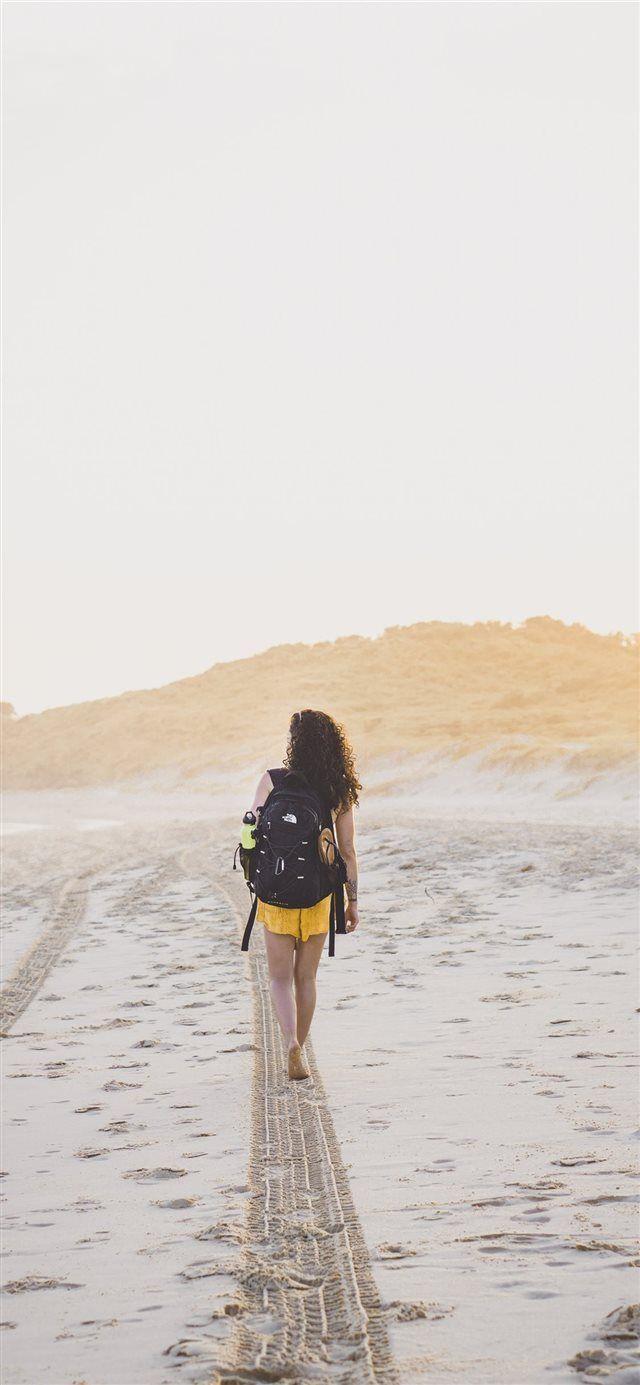 640x1385 Sunset Beach Girl Walking Australia Day iPhone X Wallpaper Free