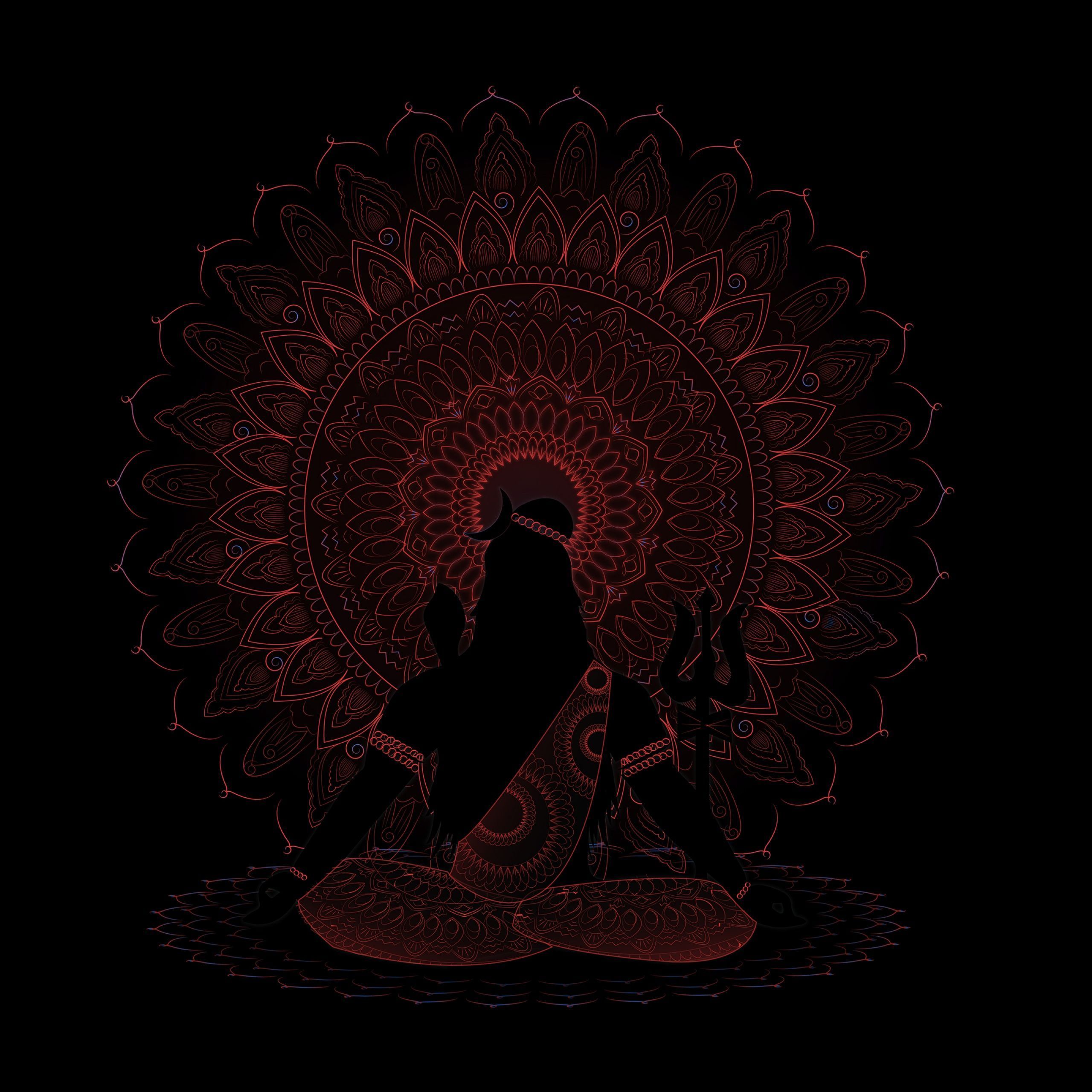 2560x2560 Lord Shiva Wallpaper 4K, AMOLED, Black background