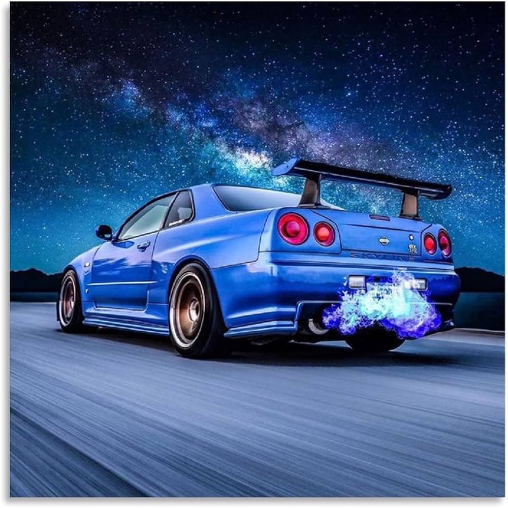 1000x1000 Maisuimaoyi JDM Car Poster R35 Supra Poster Decorative Painting Canvas Wall Art Living Room Posters Bedroom Painting 16x16inch(40x40cm): Posters & Prints