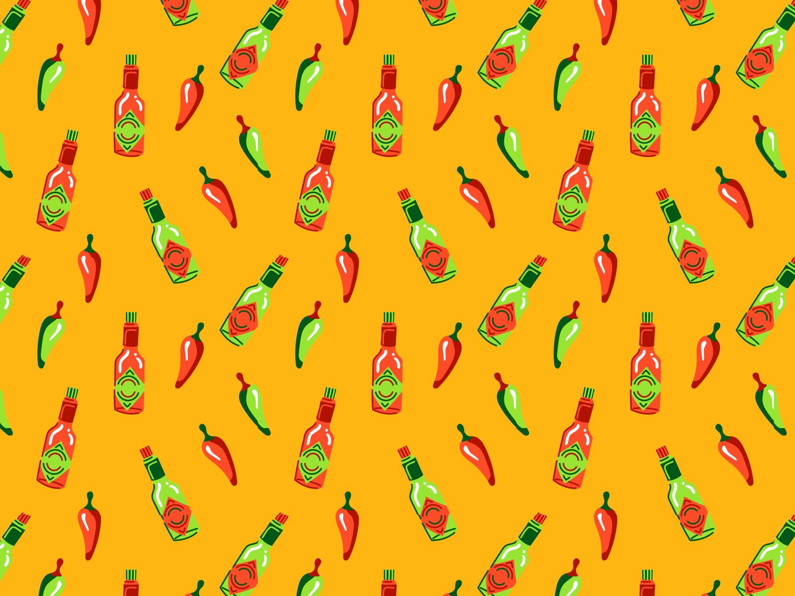 1600x1200 HOT SAUCE PATTERN by German P. Díaz on Dribbble