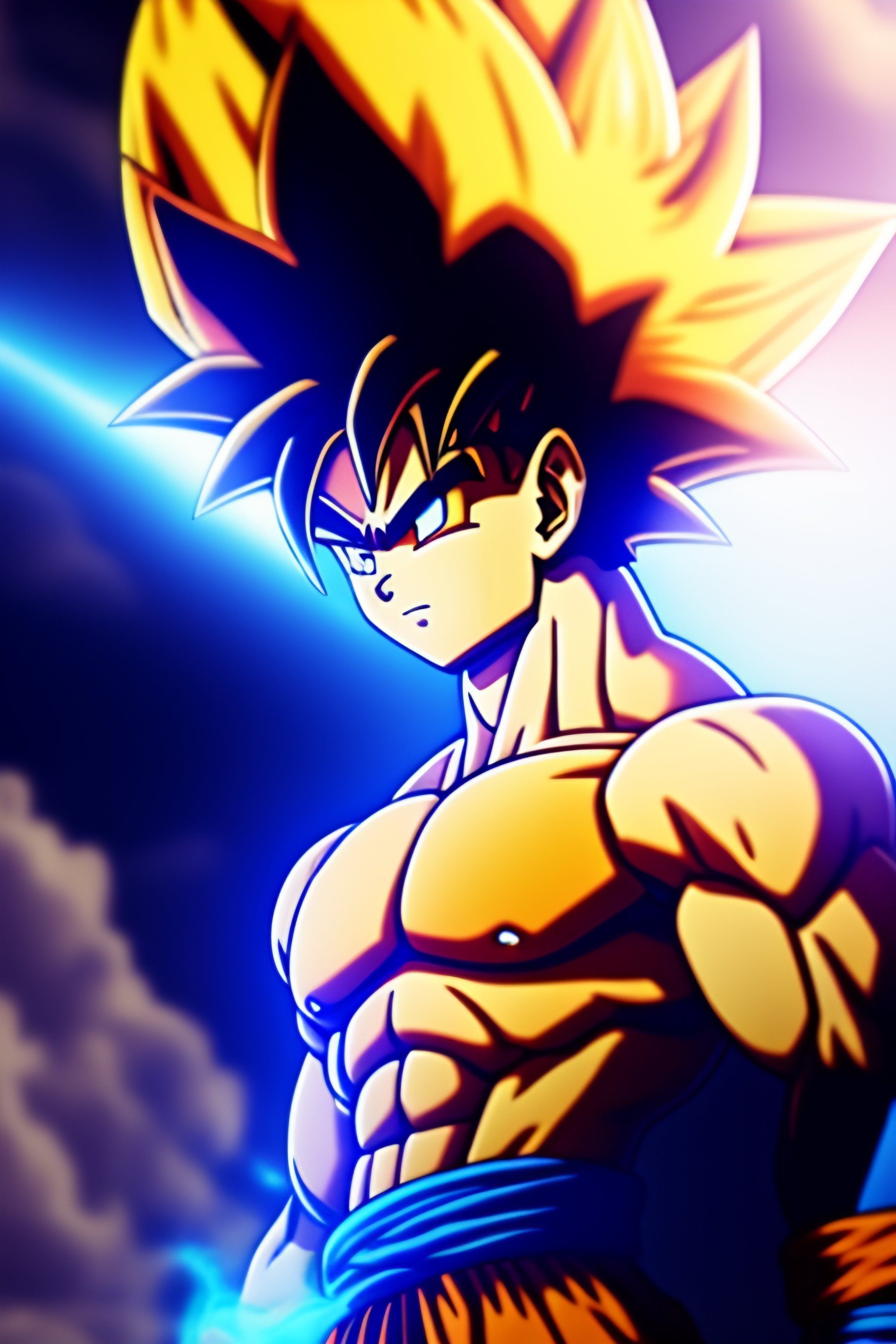 2048x3072 Lexica wallpaper of son Goku, full body super Saiyan god blue, UHD, use hair blue