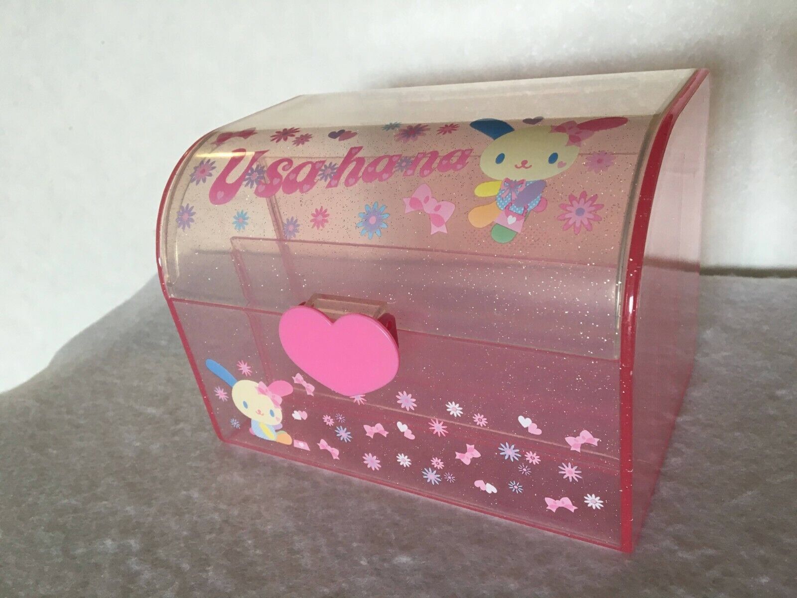 1600x1200 Sanrio U SA HA NA Usahana Letter Paper Box Container Plastic Case Pink Rabbit