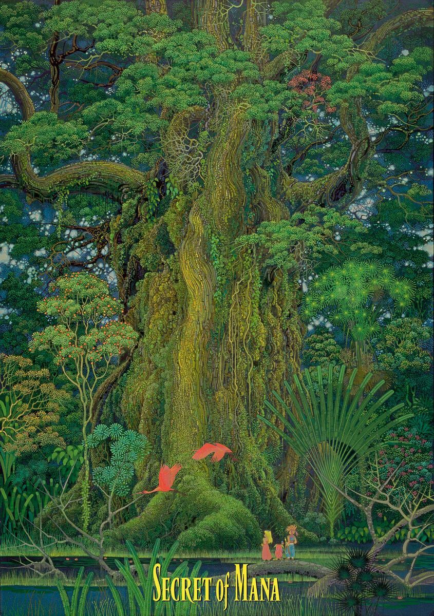 845x1200 Secret Of Mana, Mana Tree Print, A2 or A HP Photo print, Square