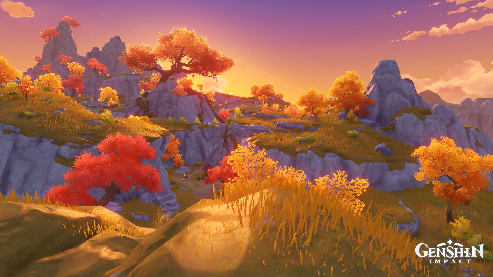 1920x1080 PC gaming video games Genshin Impact #sunset #landscape #Genshin P # wallpaper #hdwallpaper #desktop. Wallpaper pc, Sunset wallpaper, Anime scenery