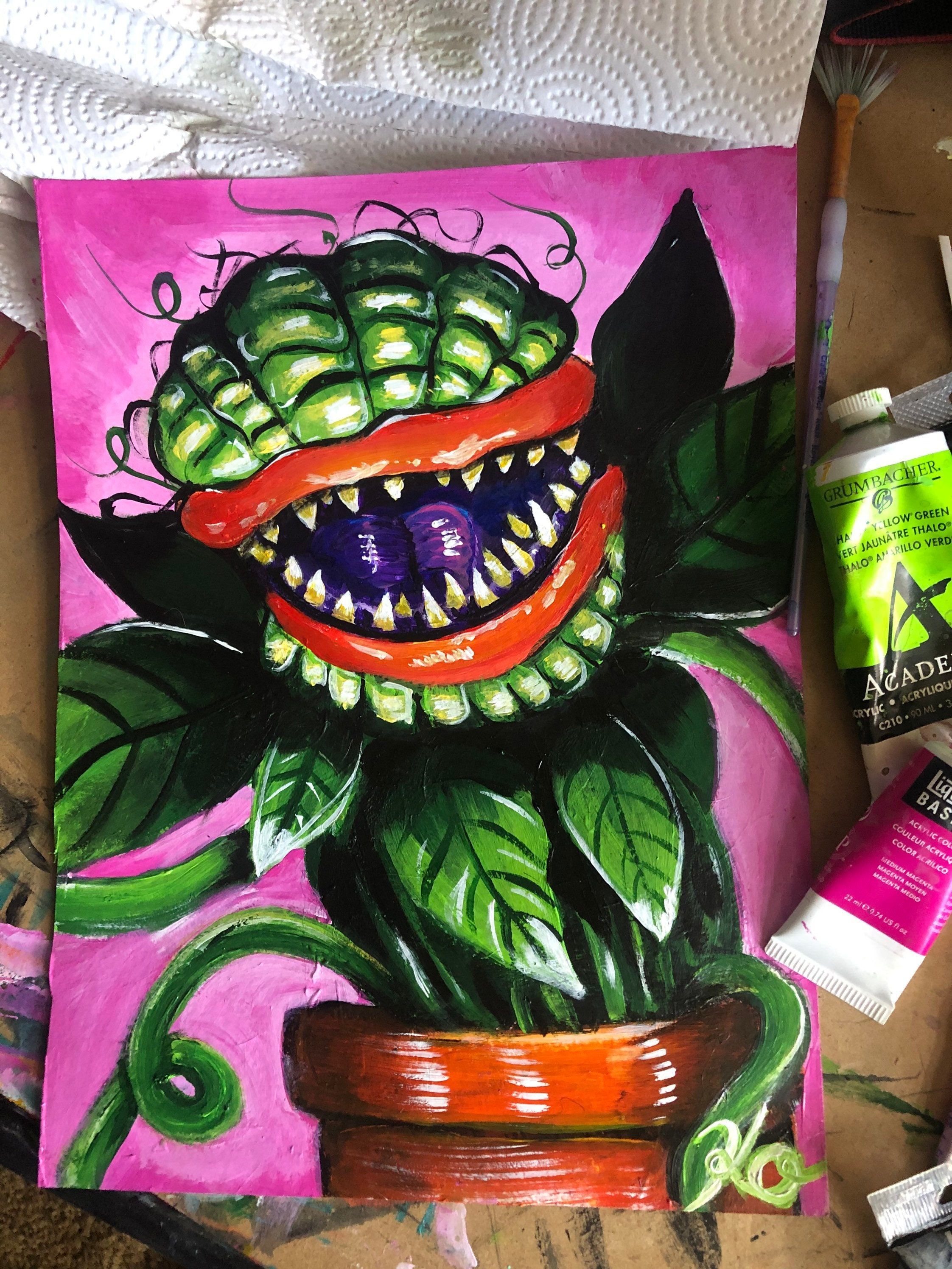 2244x2992 Little Shop of Horrors Audrey II Illustrative Horror Painting