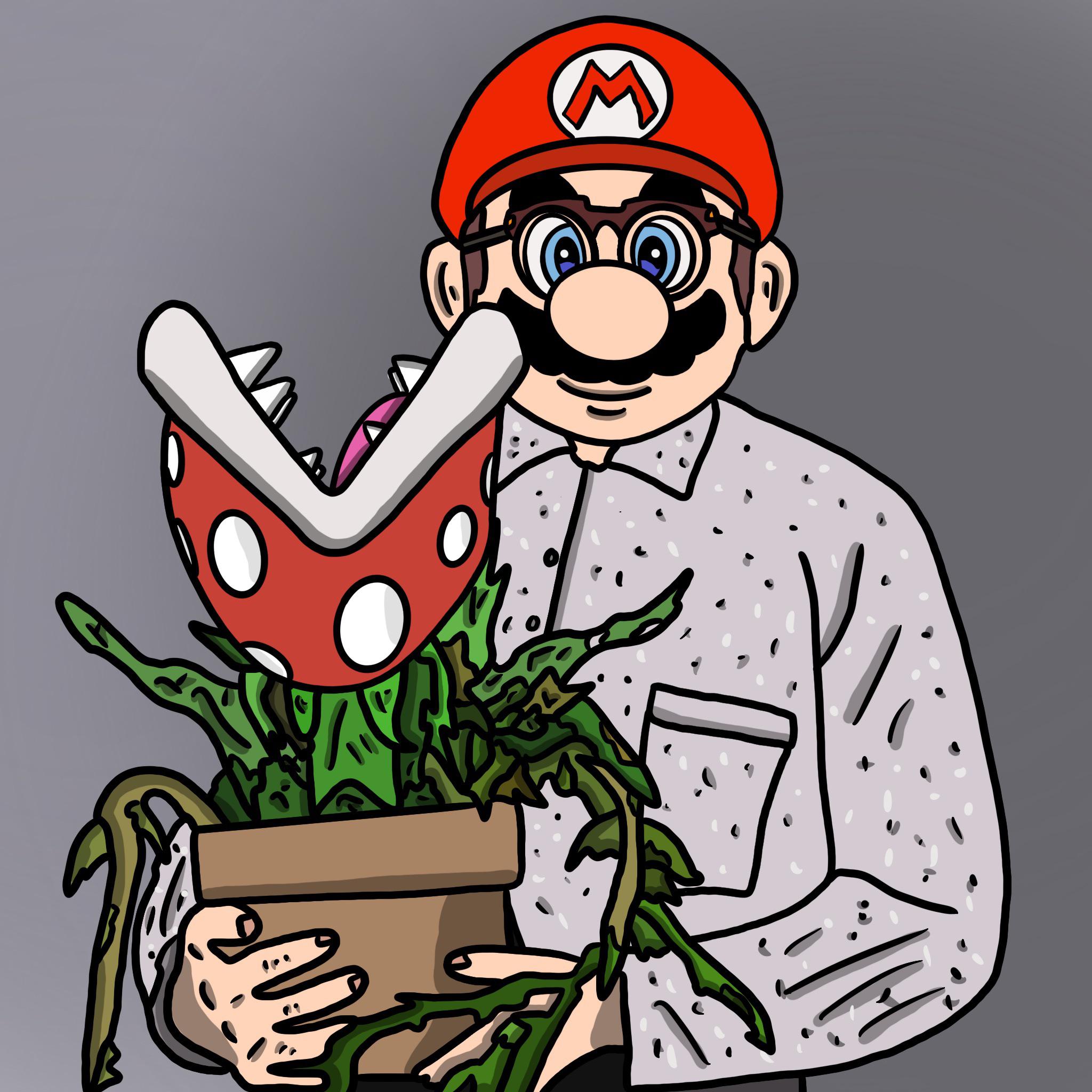 2048x2048 Little Shop of Horrors meets Super Mario. [OC]