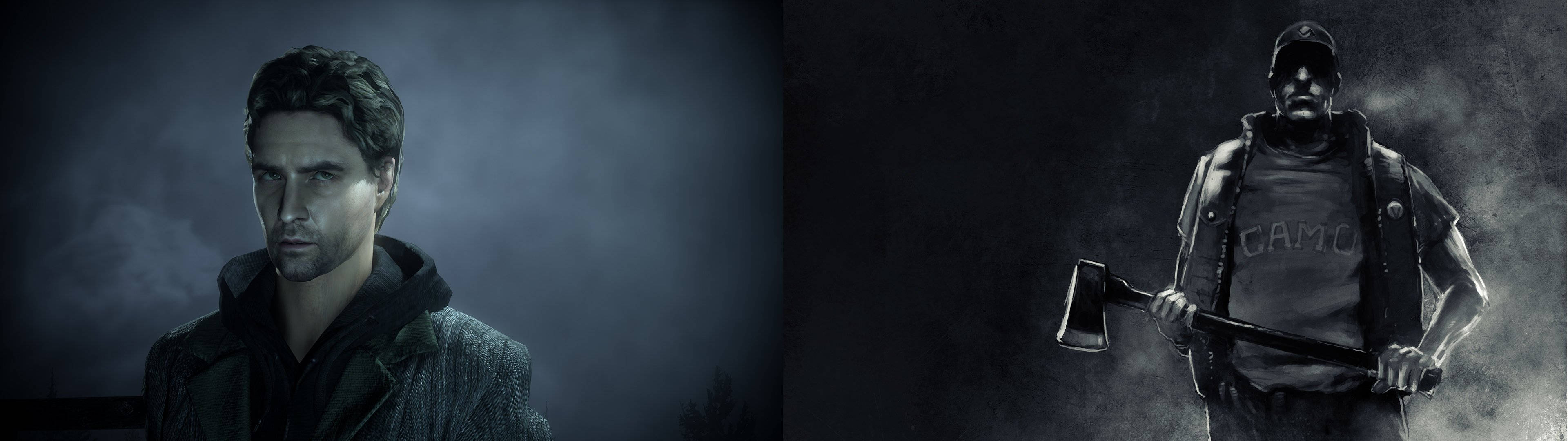 3840x1080 Download Alan Wake Gaming Dual Screen Wallpaper