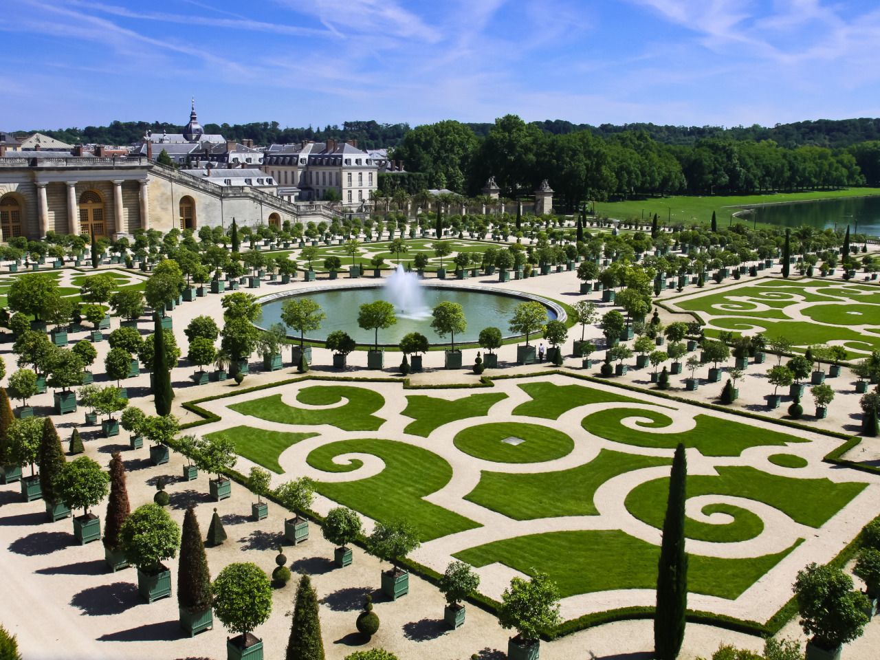 1280x960 Download wallpaper France, Versailles, Castle, Garden, Architecture, section landscapes in resolution 1280x960