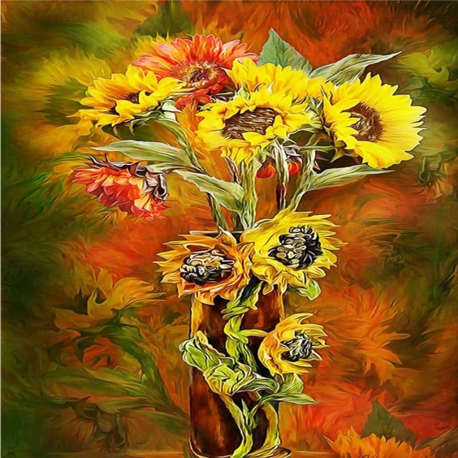 894x894 3D Mural Wallpaper 3Dphoto Wallpaper Sunflower Flowers Oil Painting Wallpaper Studio Office Wallpaper Cafe Background Mural 150105Cm