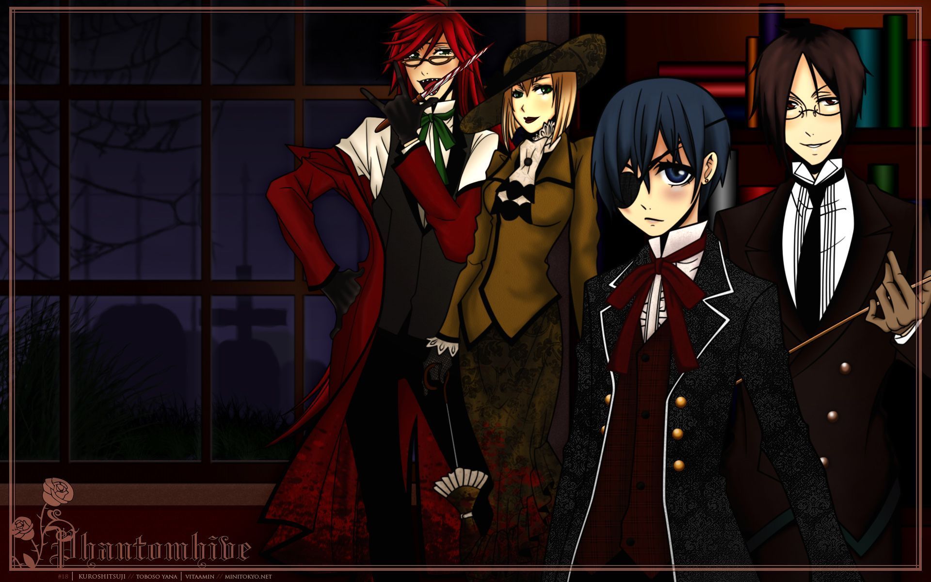 1920x1200 angelina durless ciel phantomhive grell sutcliff kuroshitsuji male sebastian michaelis. konachan.net.com Anime Wallpaper
