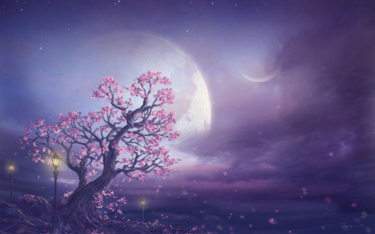 1280x800 Artistic Full Moon Wallpaper