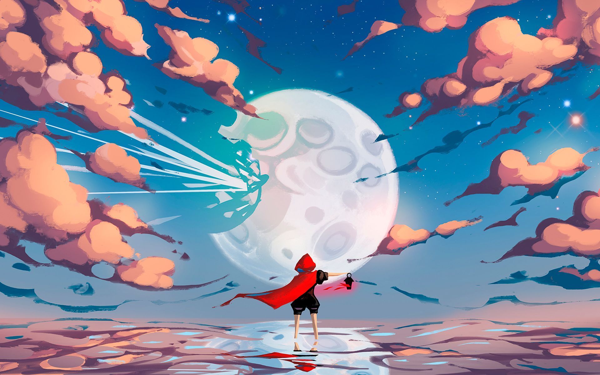 1920x1200 Moon Painting Wallpaper