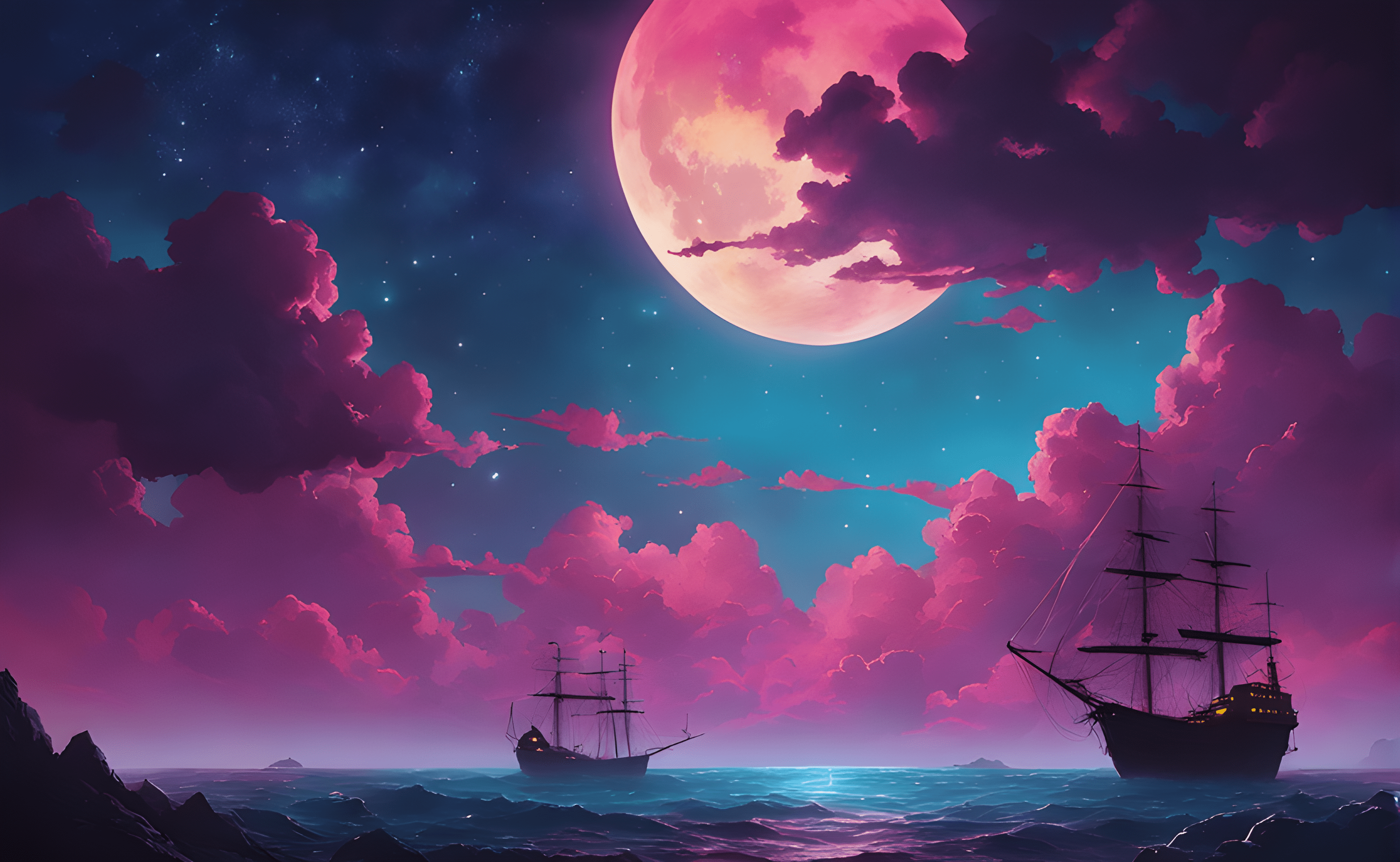 3328x2048 Ai Art, Sea, cloud