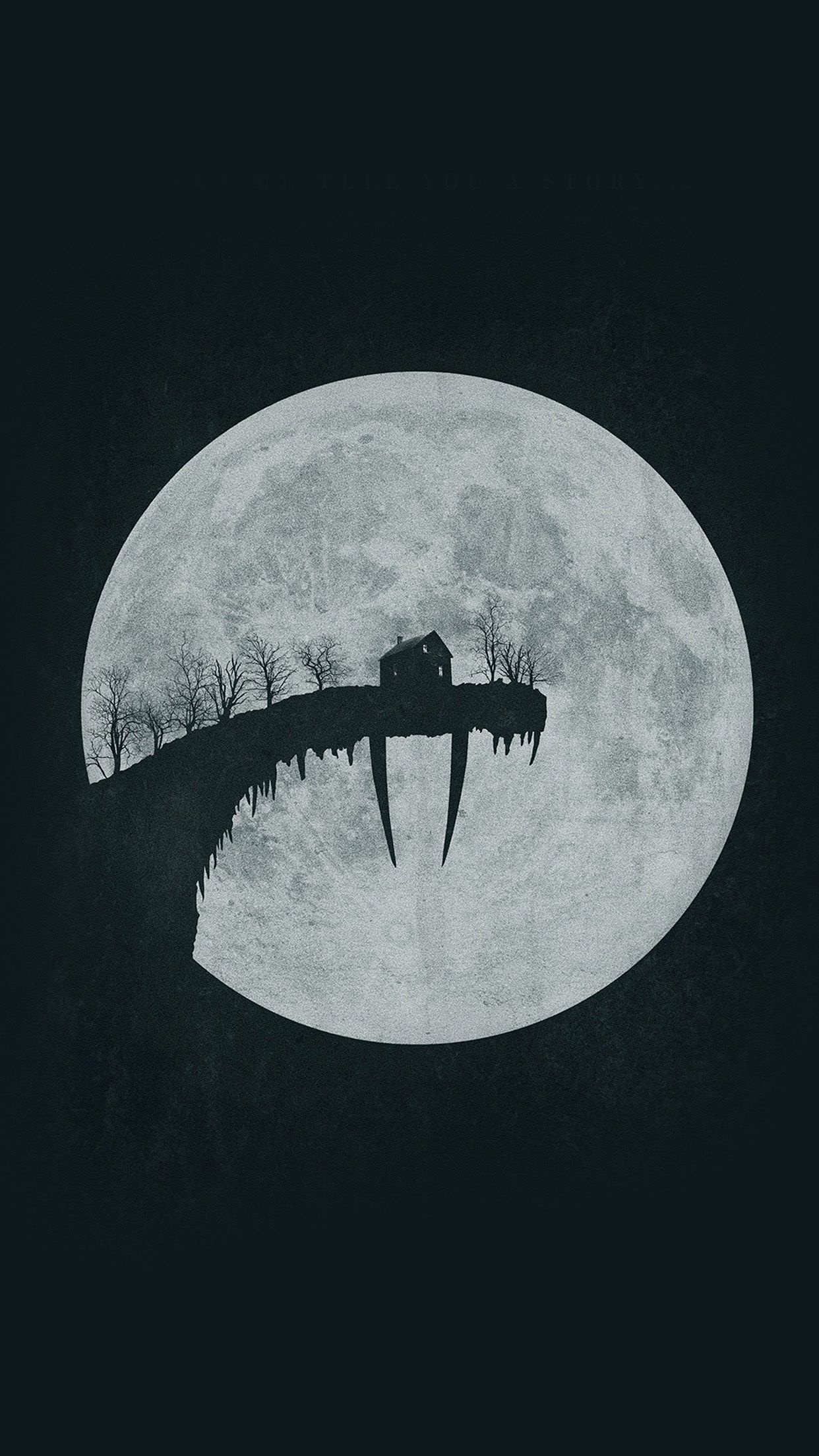 1242x2208 Tusk Moon Poster Illustration Art Dark Wallpaper