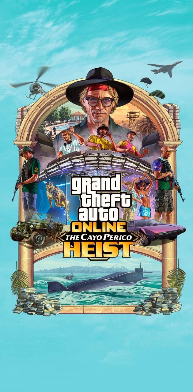 630x1280 Download Gta 5 Phone Cayo Perico Heist Wallpaper