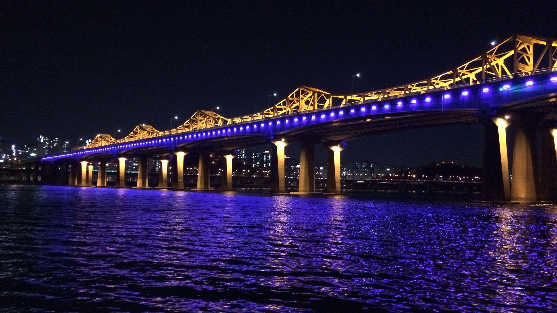 1920x1080 Download Wallpaper 1920x1080 Korea, Han River, bridge, blue