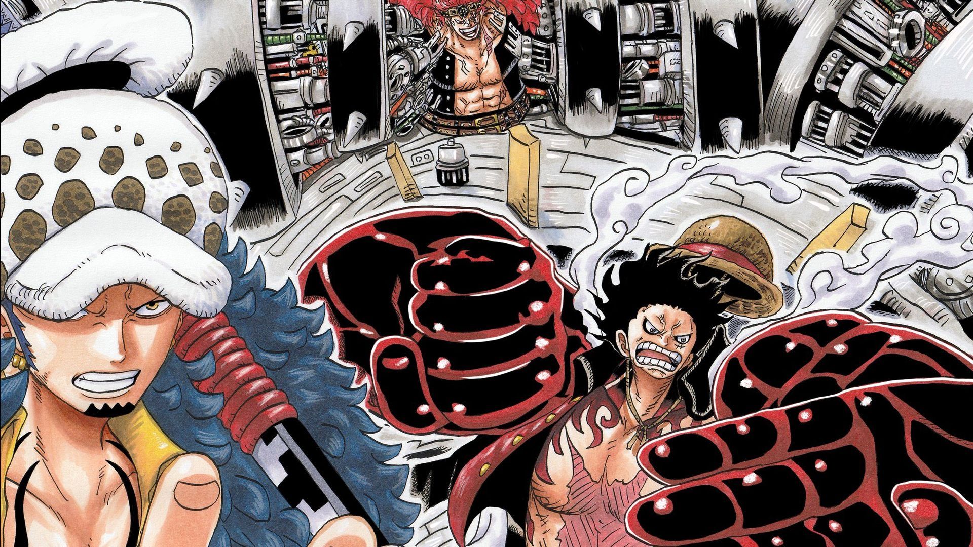 1920x1080 HD desktop wallpaper: Anime, One Piece, Monkey D Luffy, Trafalgar Law, Eustass Kid download free picture