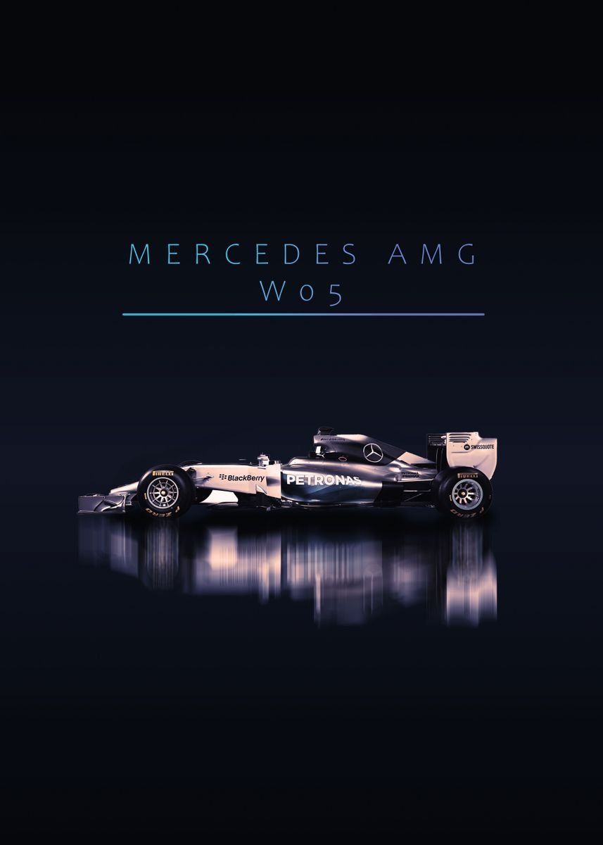 857x1200 Mercedes AMG w05 F1 Car' Poster