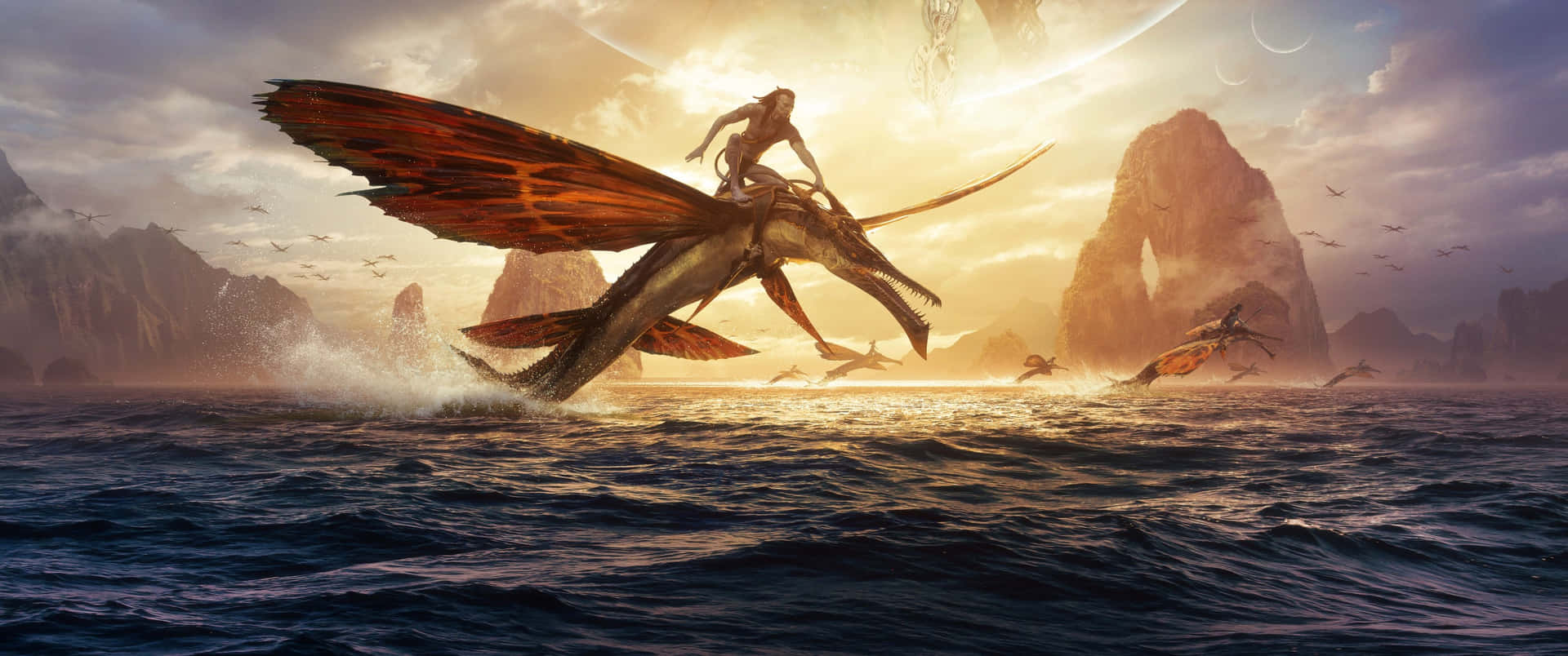 1920x804 Download Explore a World Beyond Yours in Avatar 2 The Way Of Water Wallpaper