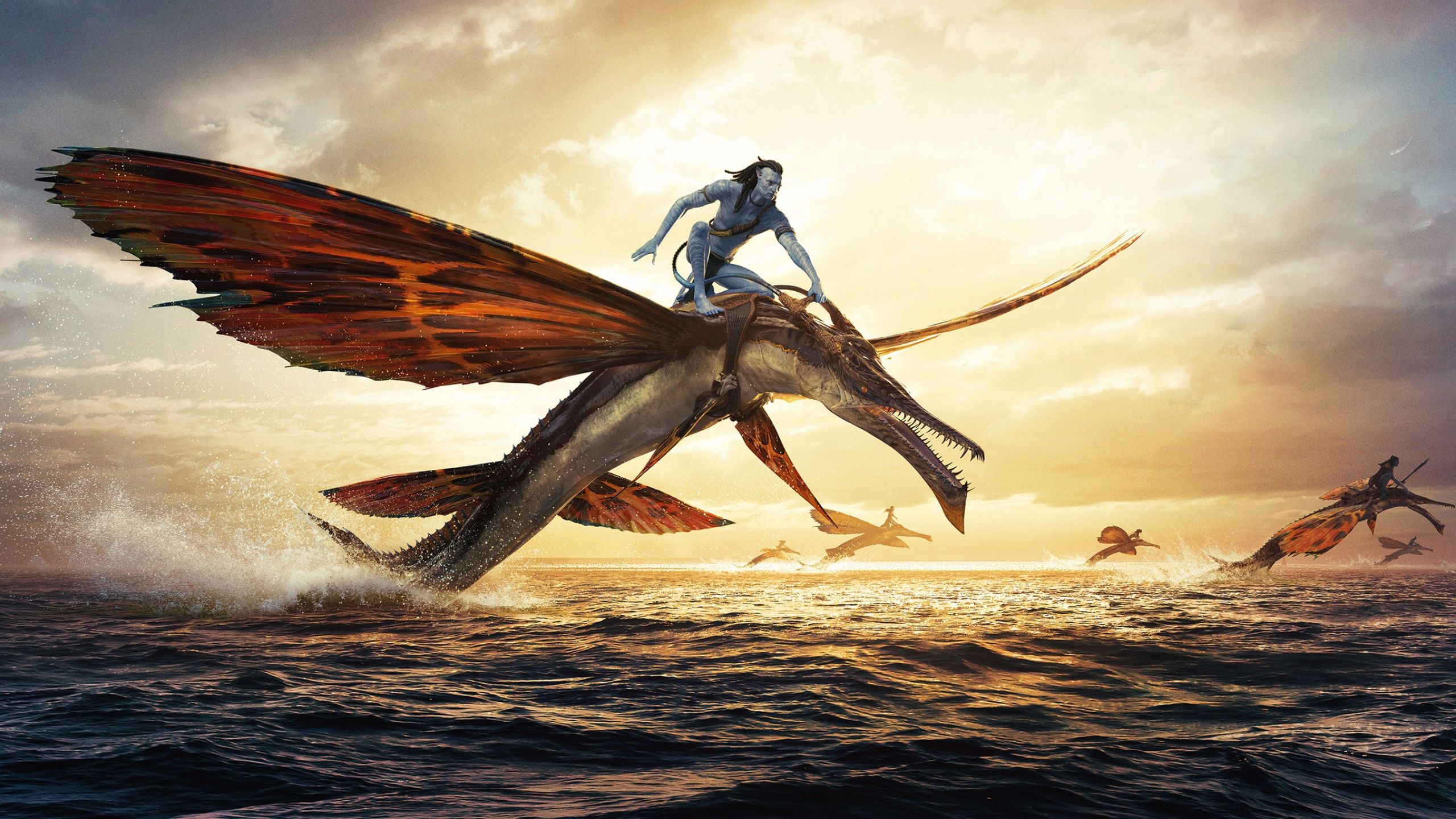 2560x1440 Stephen Lang Miles Quaritch Zoe Saldana Neytiri Kate Winslet Ronal Sam Worthington Jake Sully Sigourney Weaver Kiri HD Avatar The Way of Water Wallpaper