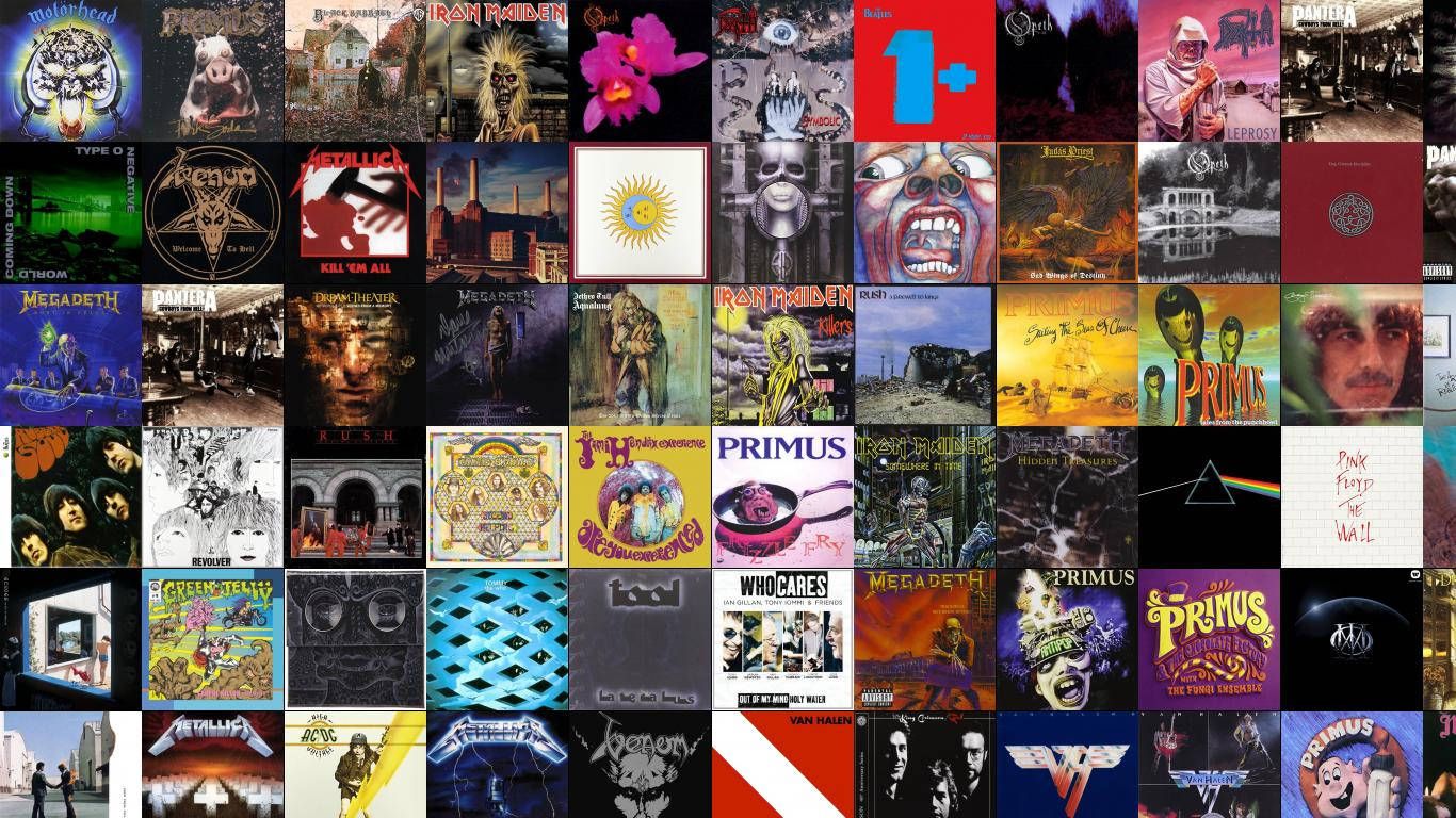 1366x768 Download Emerson Lake&Palmer Rock Albums Collage Wallpaper