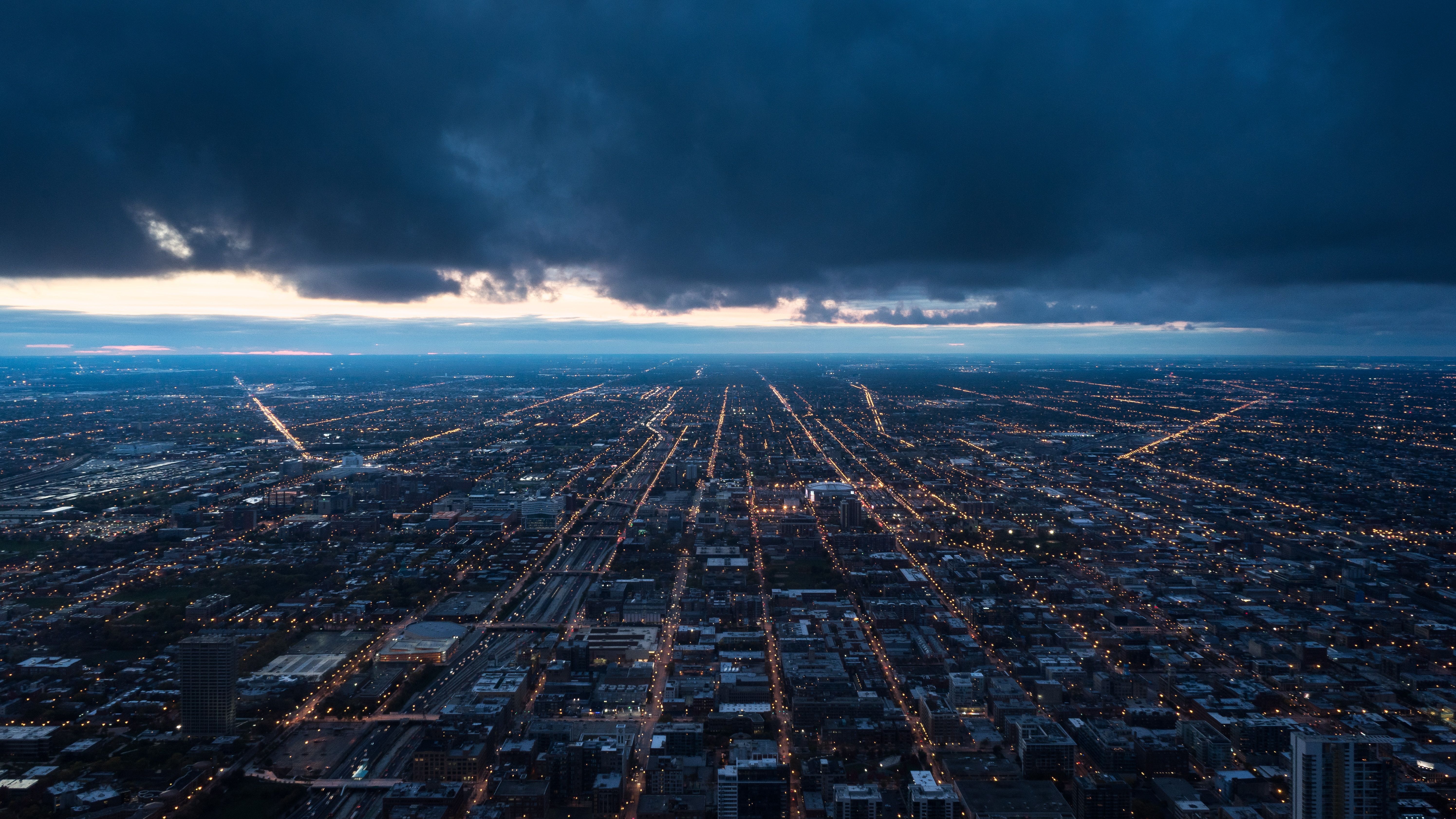 5980x3365 Top View Of Buildings Lights 5k, HD Photography, 4k Wallpaper, Image, Background, Photo and Picture