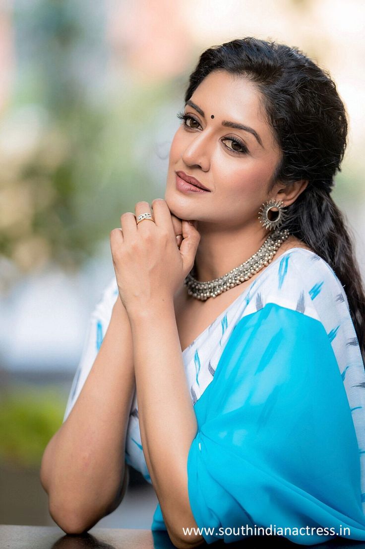 736x1105 Vimala Raman in sky blue saree photo Indian Actress. Sky blue saree, Blue saree, South indian actress