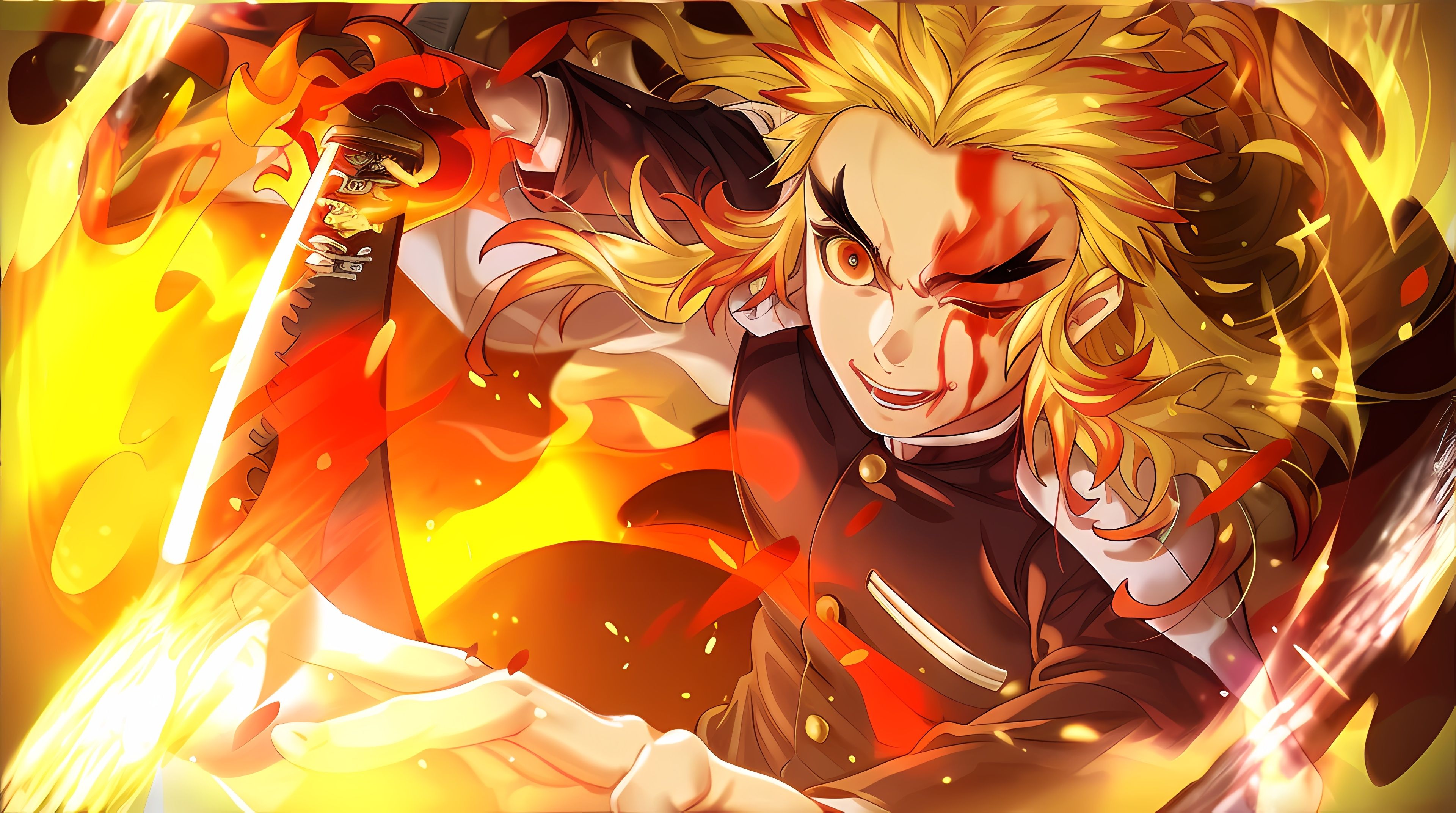 3840x2144 Kyojuro Rengoku HD Wallpaper and 4K Background