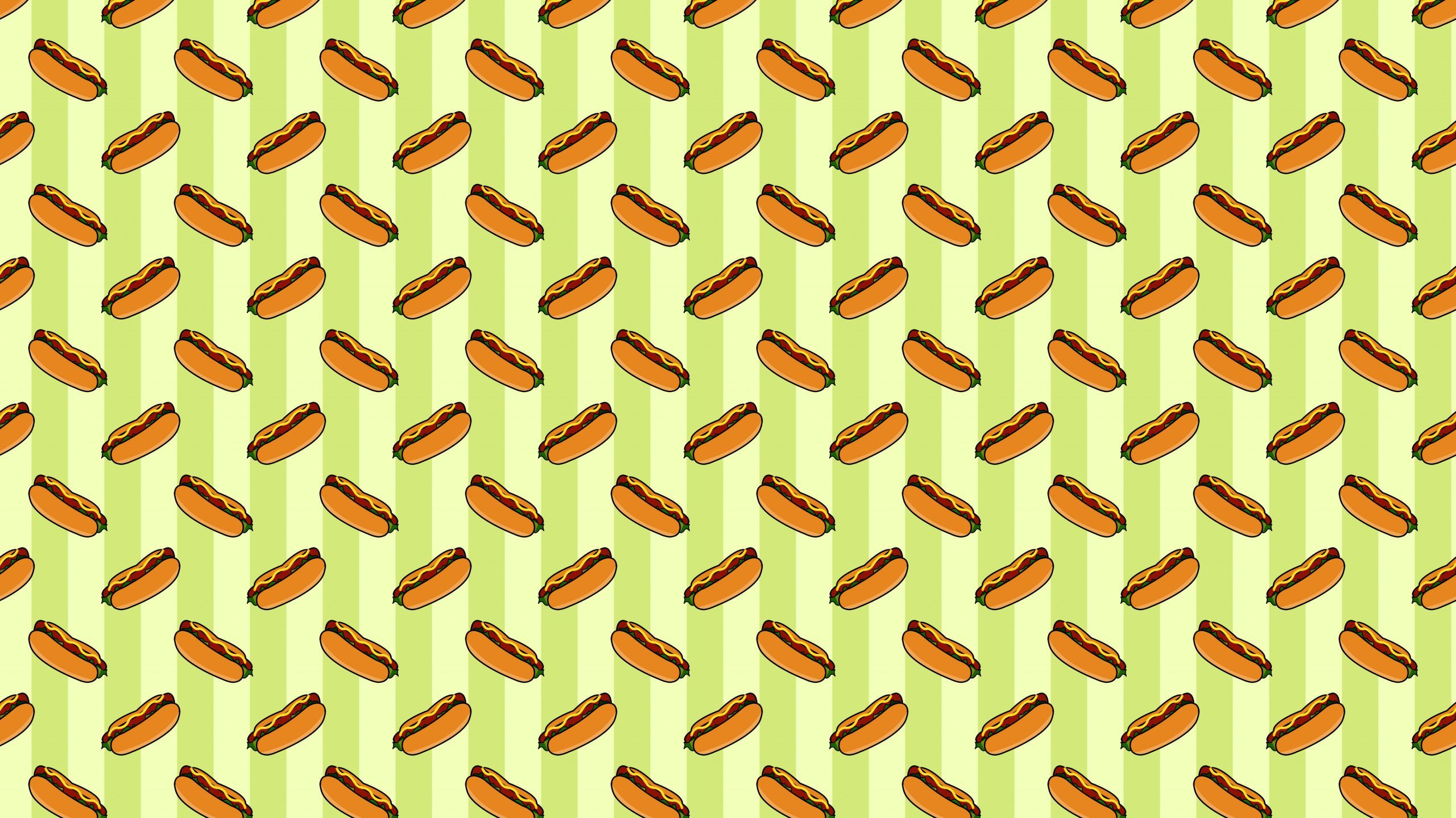 2560x1440 Download wallpaper food, texture, sausage, fast food, hot dog, harmful, section textures in resolution 2560x1440