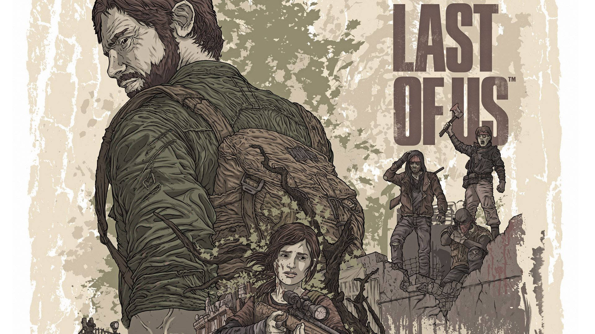 1920x1080 Download An Apocalyptic Digital Art Poster Of The Award Winning Game The Last Of Us Wallpaper