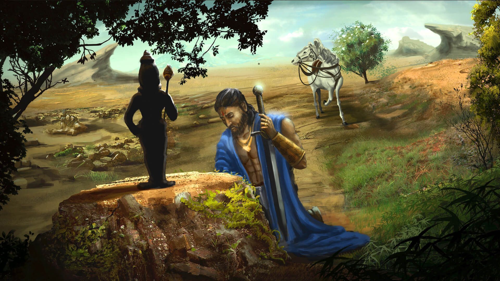 1920x1080 karthikeya movie matte paint work. Matte painting, Mythology paintings, Indian history facts