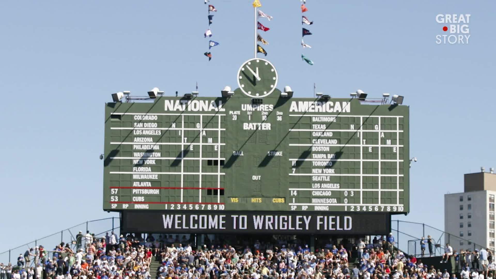 1920x1080 Inside Wrigley Field's manual scoreboard